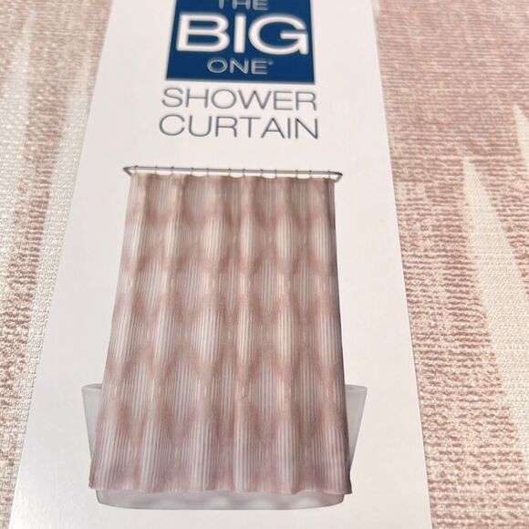 The BIG One Shower Curtain in Geo Clay Design ~ 72" x 70" - Picture 2 of 3